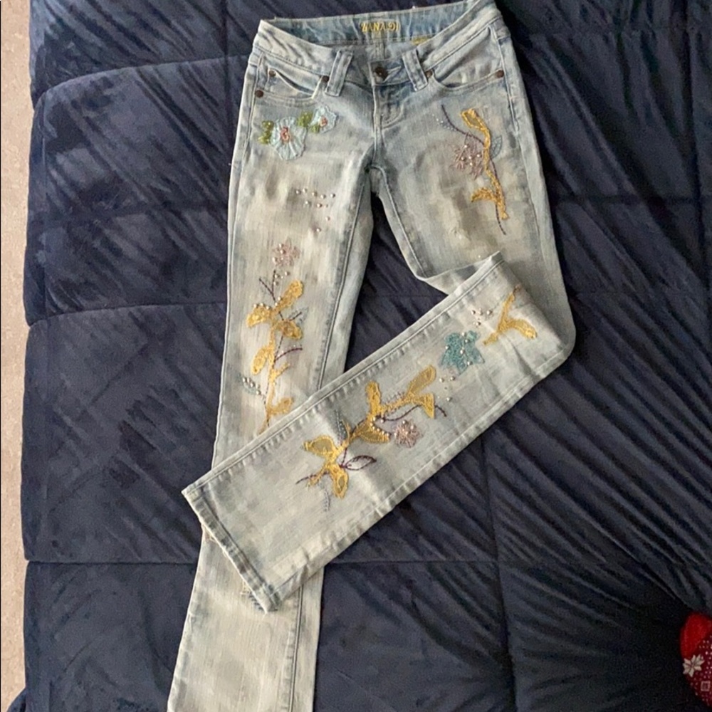 Beaded bedazzled jeans